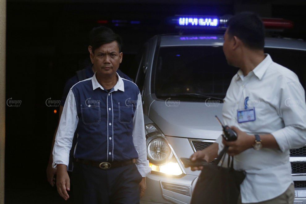 Ros Sokhet leaves Phnom Penh Municipal Court after he was questioned on June 26 regarding Facebook posts he had made earlier of June that were critical of Prime Minister Hun Sen. Panha Chhorpoan