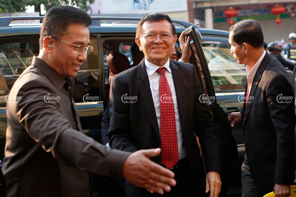 Former CNRP president Kem Sokha arrives at the Phnom Penh Municipal Court in February 2020. Panha Chhorpoan