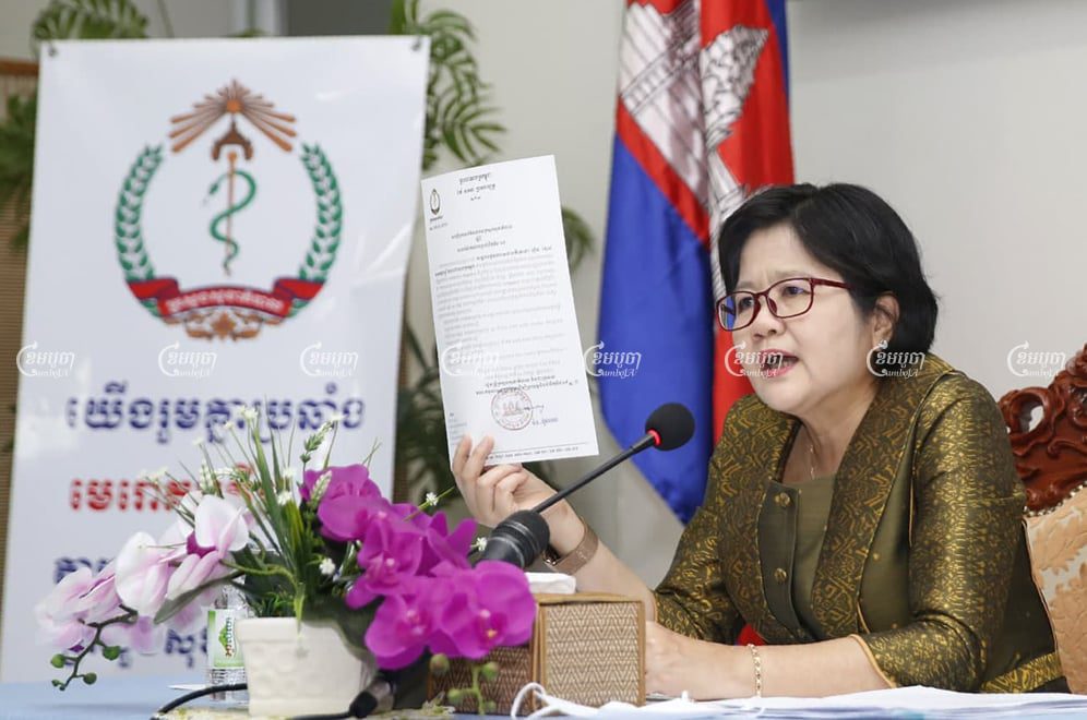 Health Ministry official Or Vandine addressed concerns about the Sinopharm vaccine on Monday, ahead of the start of the government's vaccination drive on Wednesday. Panha Chhorpoan