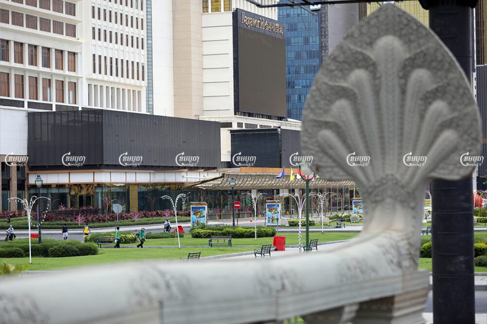 The NagaWorld casino complex was shut for business on March 2. It's now yet another quiet business in locked-down Phnom Penh, April 29, 2021. CamboJA/ Pring Samrang