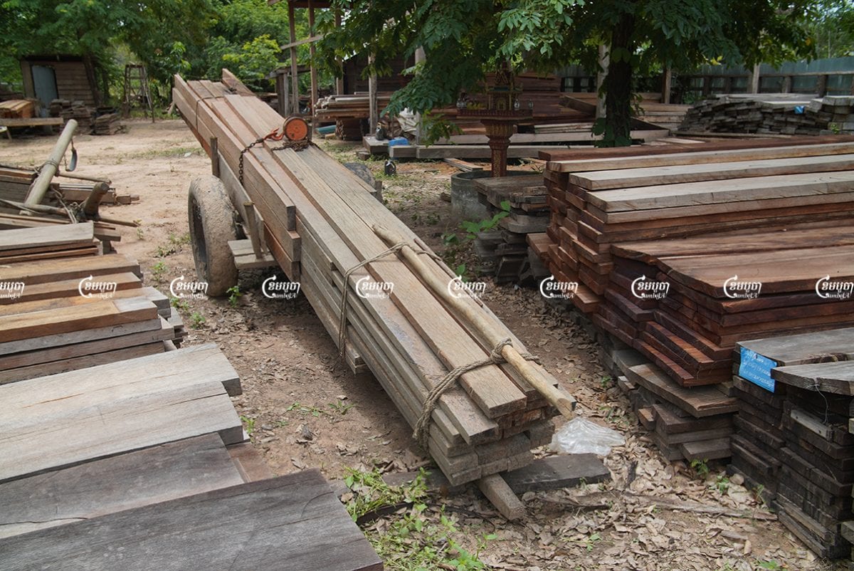A pile of confiscated wood at Prey Preah Roka-Chhaep Wildlife Sanctuary in Preah Vihear. Picture taken on June 2021.CamboJA/ Panha Chhorpoan