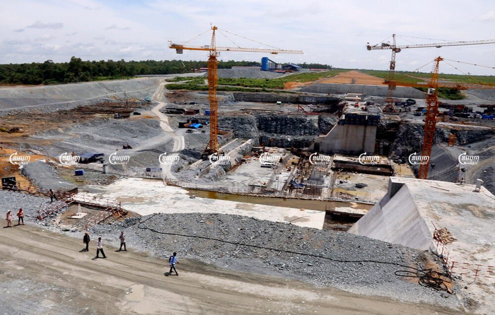 The Lower Sesan 2 dam during its construction in Stung Treng province. Picture taken on July 27, 2015. CamboJA/ Panha Chhorpoan