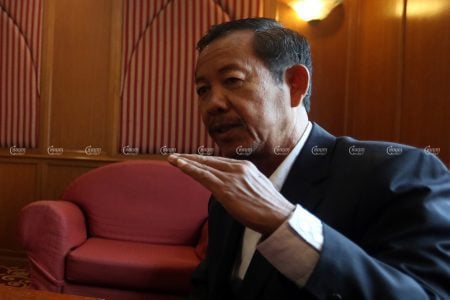 Union leader Rong Chhun speaks during an interview with CamboJA in Phnom Penh, November 24, 2021. CamboJA/ Pring Samrang
