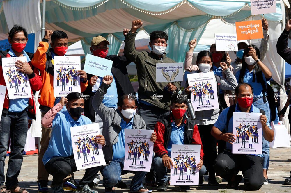 Human right defenders gather to mark the anniversary of International Human Rights Day at new Freedom Park in Phnom Penh, December 10, 2021. CamboJA/ Panha Chhorpoan