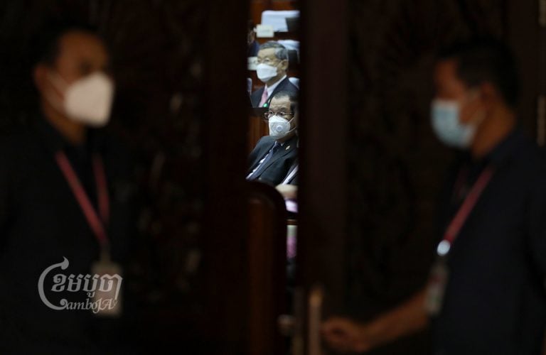 PM Hun Sen looks on as the National Assembly passes several CPP-backed amendments to the Constitution, July 28, 2022. CamboJA/Pring Samrang