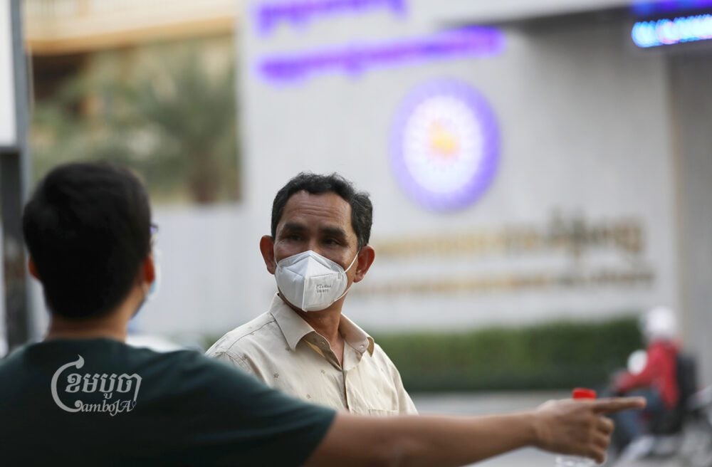 Licadho operations director Am Sam Ath leaves the Phnom Penh Municipal Police headquarter after meeting with police on January 09, 2023. (CamboJA/ Pring Samrang)