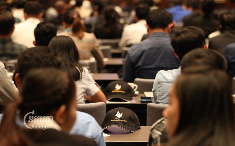 Members of civil society, government representatives, and journalists gather at a World Press Freedom day event in Phnom Penh on May 2, 2023. CamboJA/Pring Samrang