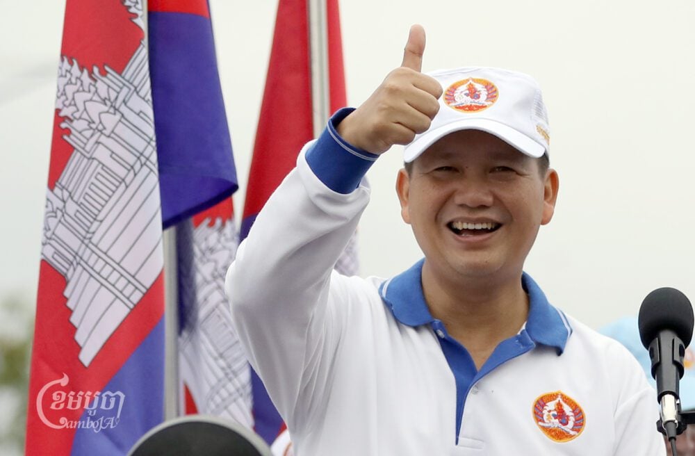 Hun Manet joins an election campaign in Phnom Penh, July 21, 2023. (CamboJA/Pring Samrang)
