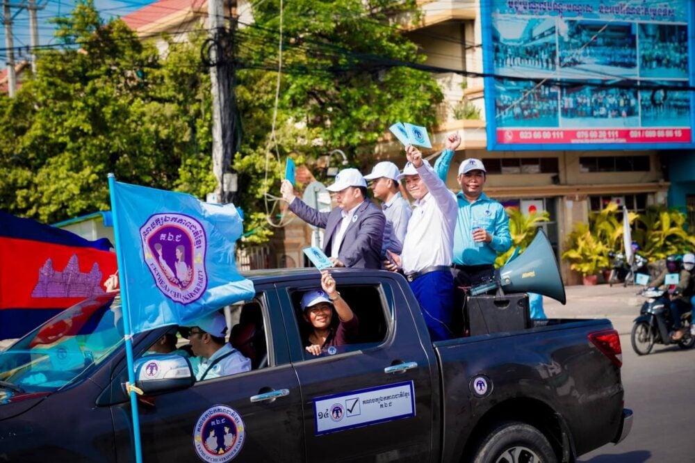 A Ekpheap Cheat Khmer Party campaign on July 2, 2023.