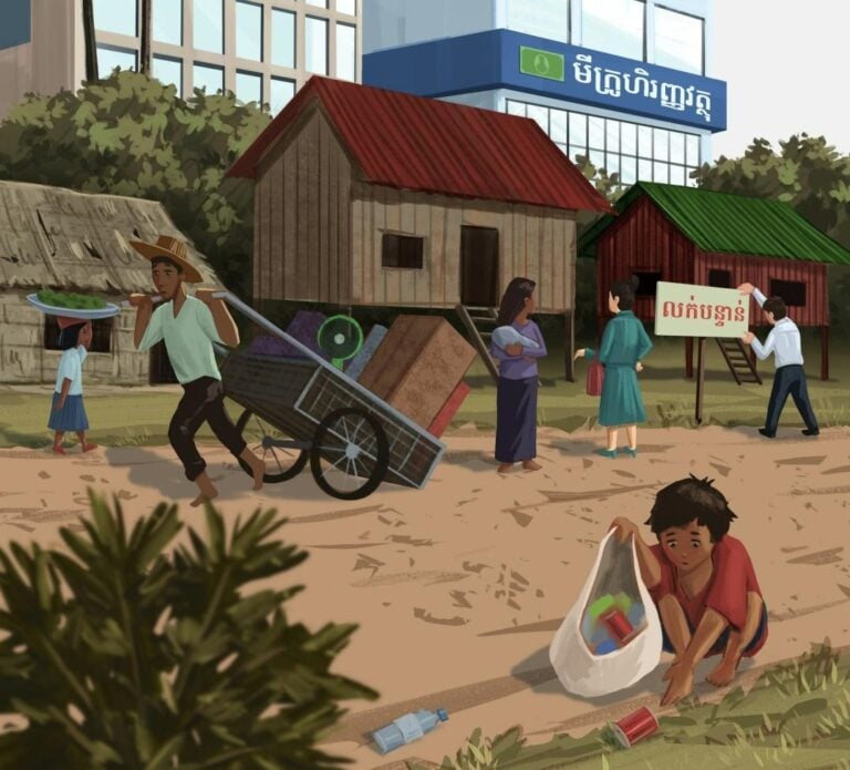 The title graphic of the Licadho and Equitable Cambodia-produced quantitative study "Debt Threats" of microloan borrowers in Kampong Speu province. (Licadho and Equitable Cambodia)