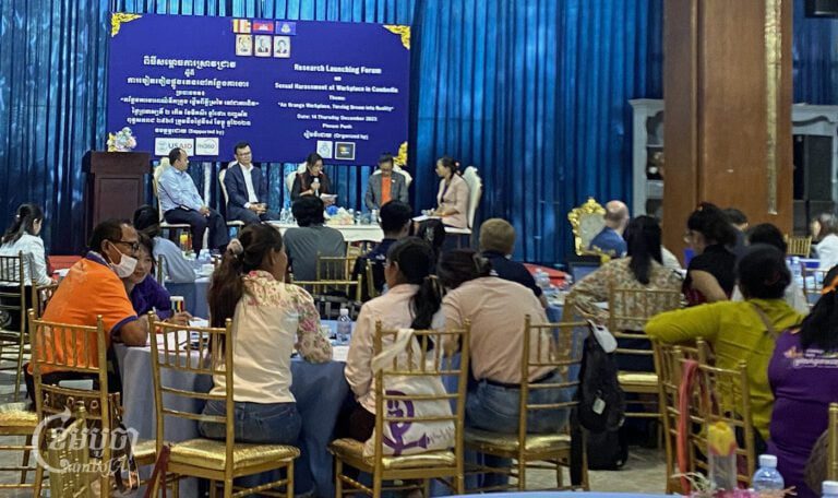 Banteay Srei and Love is Diversity launch a study on sexual and harassment at workplace, December 14, 2023. (CamboJA/Runn Sreydeth)