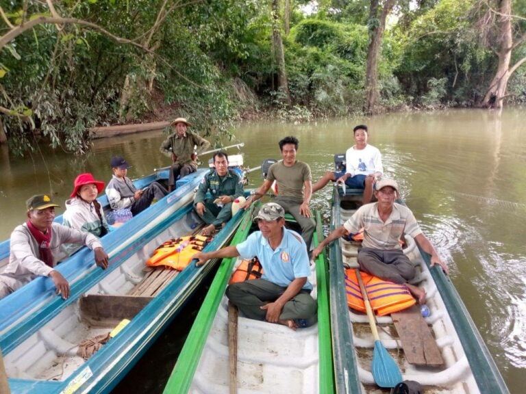 Ream Sreyrath joins a patrol with Anlong Koh Kang fishing community in October, 2023. (supplied)