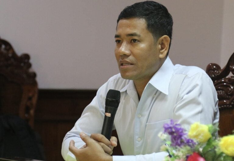 Morm Rithy, president of Cambodian Tourism and Service Workers Federation (CTSWF), whose verdict was upheld by the Court of Appeal of Phnom Penh. Photo taken on December 15, 2023. (Photo: CLC)