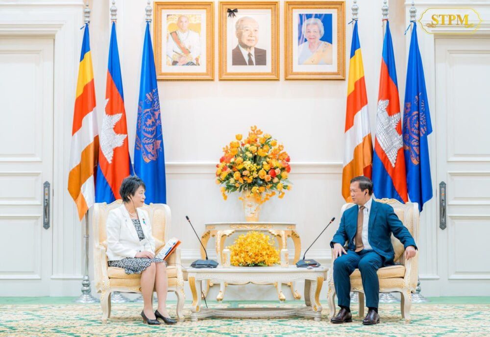 Cambodian Prime Minister Hun Manet meets Foreign Affairs Minister of Japan Kamikawa Yoko during her official visit to Phnom Penh, July 6, 2024. (Photo from PM Hun Manet’s Telegram channel Hun Manet)