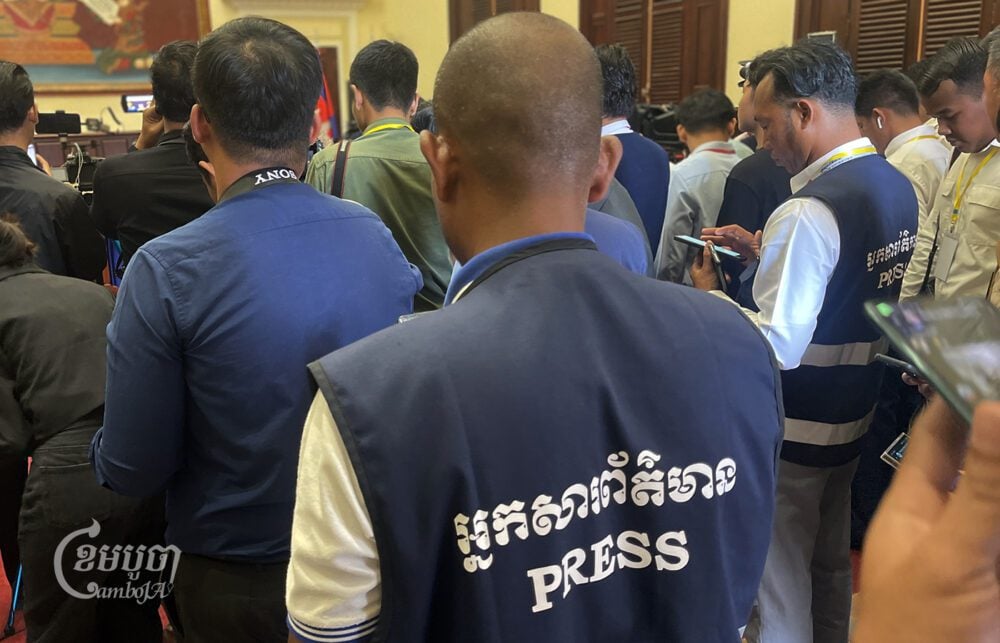 Journalists cover an event in Phnom Penh on June 26, 2024. (CamboJA/Pring Samrang)