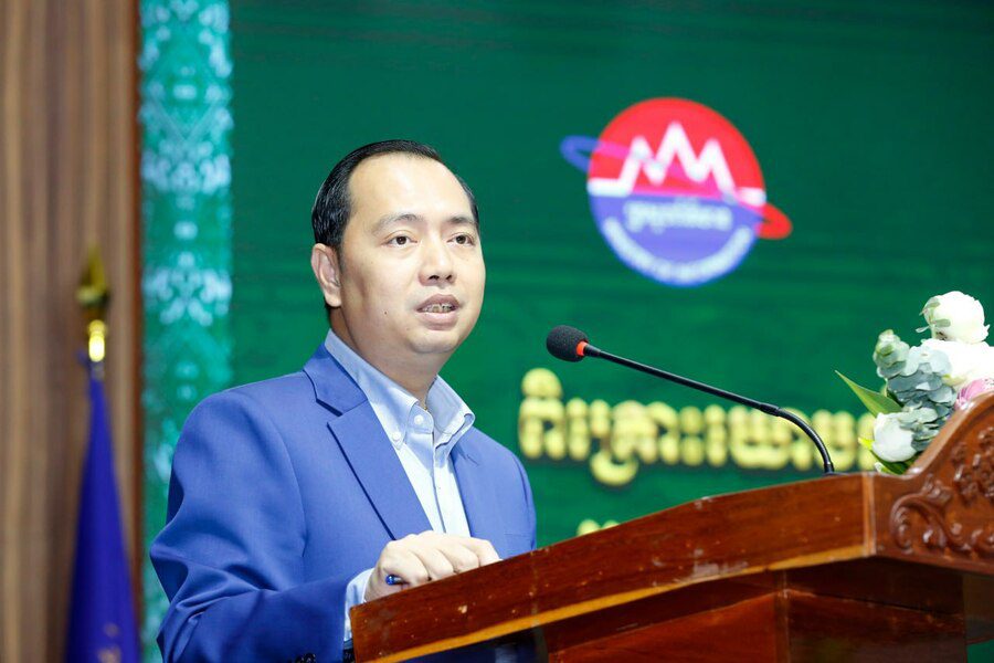 Minister of Information Neth Pheaktra presents the draft of charter for professional journalism on July 24, 2024. (Ministry of Information’s Facebook)