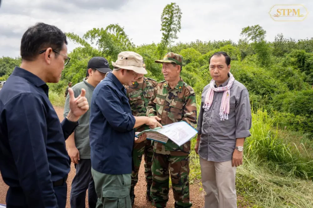 Prime Minister Hun Manet inspects a road construction at the Cambodian-Vietnamese border in Kratie and Mondulkiri on July 30, 2024. (Hun Manet’s Facebook)