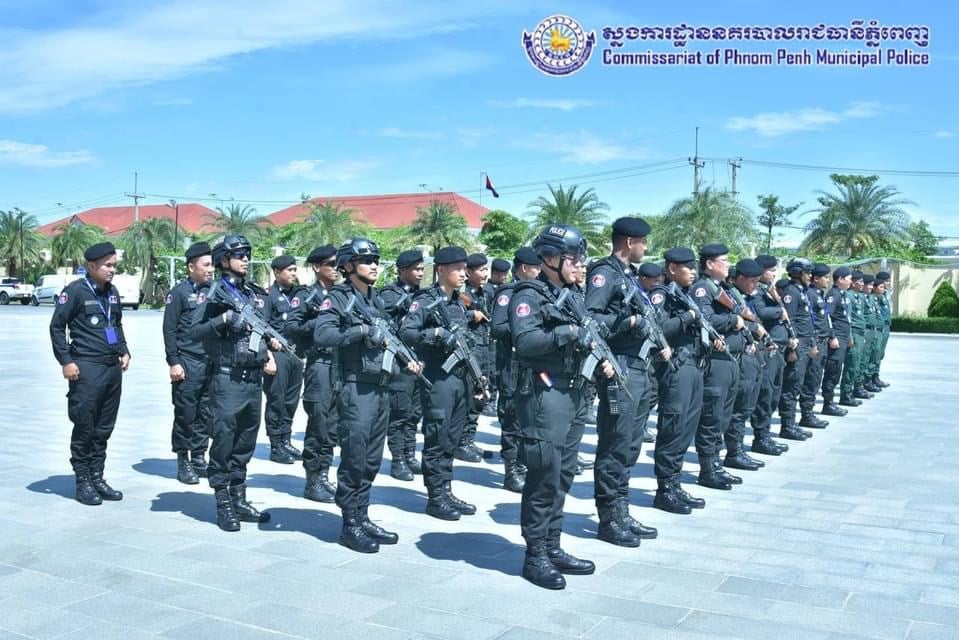 Riot police of Phnom Penh municipal police say they are ready to enforce the Interior Ministry’s order to ensure security, a photo post on Phnom Penh police Facebook on August 13, 2024.