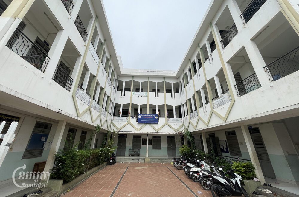 The school building and dormitory of Madrasah An-Nikmah Al-Islamiyah in Phnom Penh where police are investigating an ex-staff member accused of sexually abusing 18 female students. Photo taken on October 14, 2024. (CamboJA/Pring Samrang)