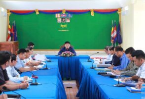 Koh Meas community representatives attend a meeting with Kien Svay district authorities on March 25, 2025. (Kien Svay district office’s Facebook)