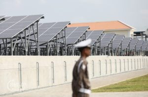 Solar panels on the outskirts of Phnom Penh, March 13, 2024. (CamboJA/Pring Samrang)