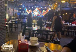 Women workers at a beer garden in Phnom Penh, January 2023. (CamboJA/Pring Samrang)