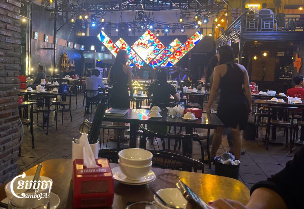 Women workers at a beer garden in Phnom Penh, January 2023. (CamboJA/Pring Samrang)