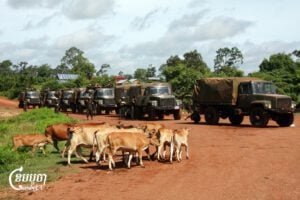 Cambodian troops deployed to Preah Vihear amid clash with Thailand, July 17, 2008. (CamboJA/Pring Samrang)