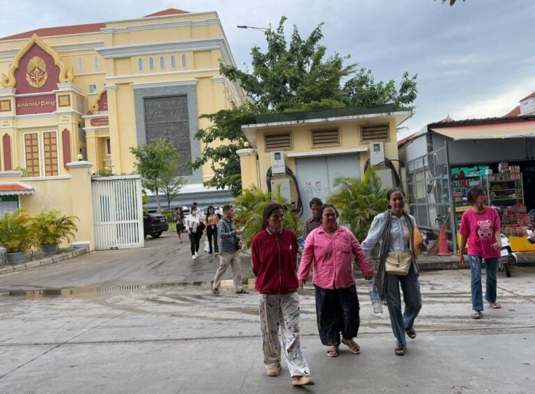 Former Boeung Tamok villagers leave the Phnom Penh court after their verdict on July 16, 2025. (CamboJA/Sovann Sreypich)