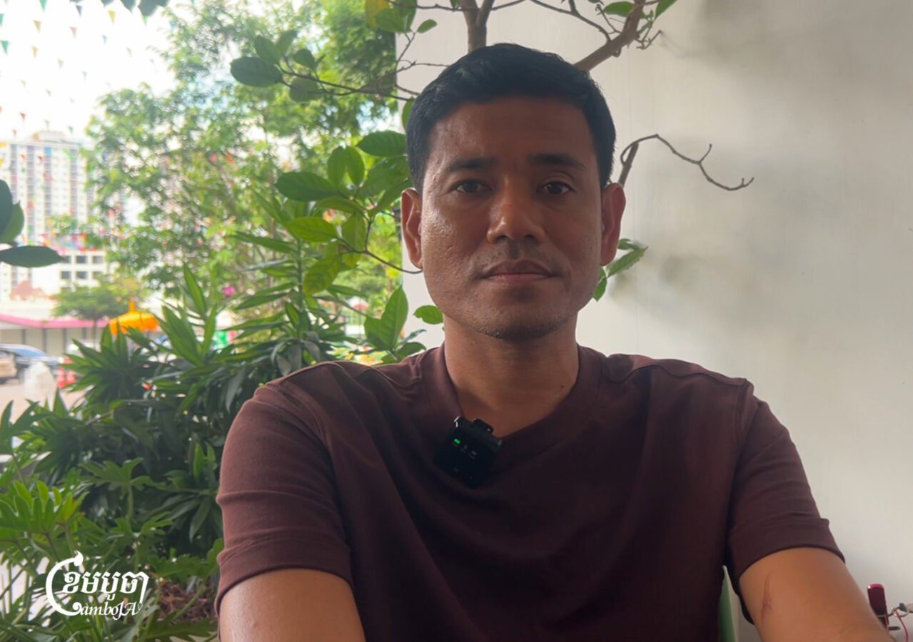 Morm Rithy gives an interview to CamboJA News after his release from prison on November 8, 2025. (CamboJA/Try Thaney)