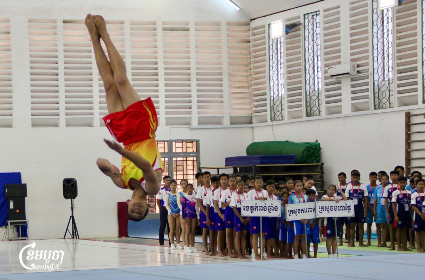 Gymnasts compete at the National Sports Festival on October 30, 2024. (CamboJA/ Sea Panha)