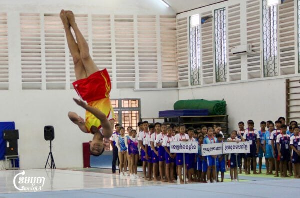 Gymnasts compete at the National Sports Festival on October 30, 2024. (CamboJA/ Sea Panha)